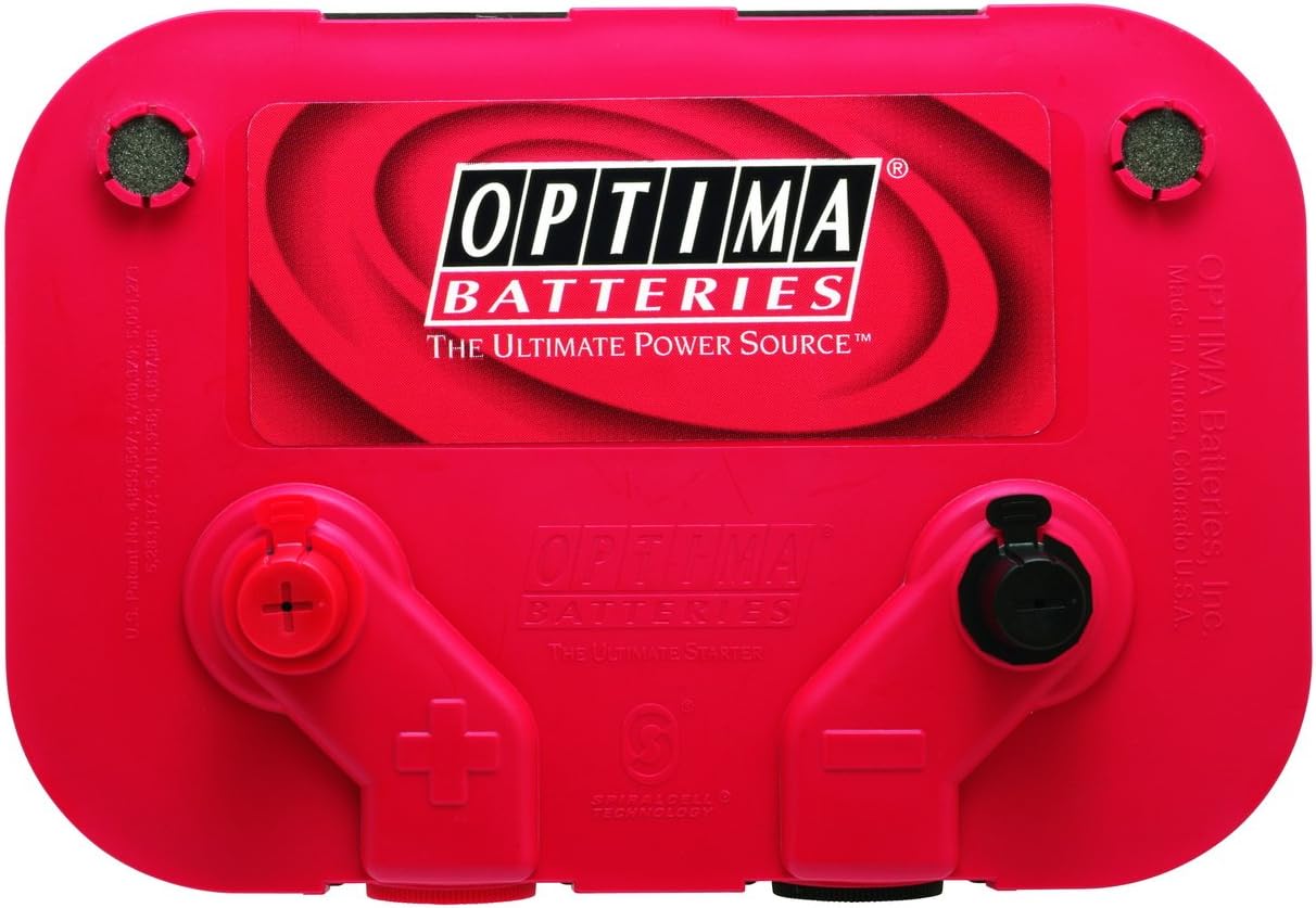 OPTIMA Batteries High Performance 34/78 Red Top Sealed AGM Car, Truck, and SUV Starting Battery, 800 CCA, Dual SAE and GM Terminals, Maintenance Free, Versitile Mounting
